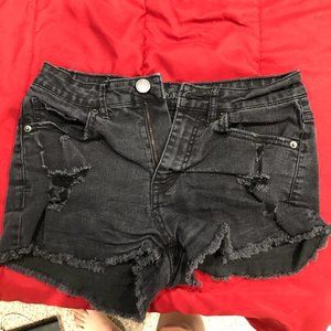 Black Ripped Shorts